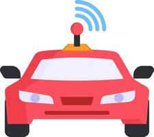 A red car with a wifi antenna on top vector