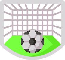 Soccer ball in goal icon illustration vector