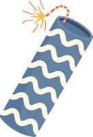 A blue and white firecracker with a yellow tail vector