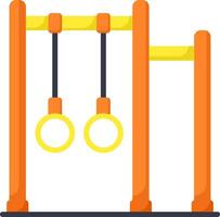 A playground equipment with two rings on it vector