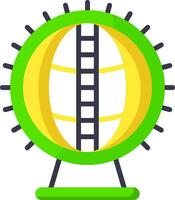 A ferris wheel with a globe on top vector