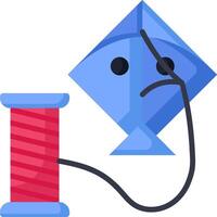A blue fish with a thread and a needle vector