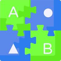 Puzzle jigsaw puzzle - a, b, c, d, e, f, g vector