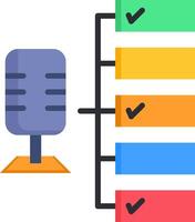 A microphone with check marks next to it vector