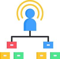 A person is connected to a network of files vector