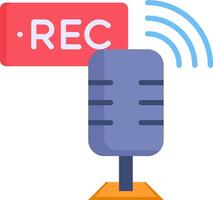 Recording microphone icon vector