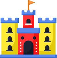 A castle with a flag on top and a flag on the ground vector
