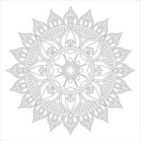 Mandala Coloring Pages with Abstract Oriental Line Art for Calming Creative Expression vector