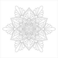Mindful Mandala Coloring Pages with Intricate Oriental-Inspired Line Art Patterns vector