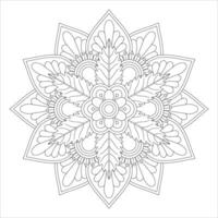 Tranquil Mandala Art with Oriental Line Patterns for Stress-Free Coloring vector