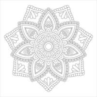 Relaxation Through Art Oriental Mandala Line Patterns for Adult Coloring Books and Mindful Practices vector