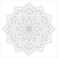 Explore Creativity with Oriental Mandala Line Art in Abstract Coloring Book Pages vector