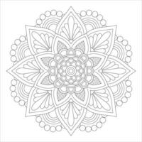 Abstract Mandala Art with Unique Oriental Patterns Designed for Coloring Books and Stress Relief Activities vector