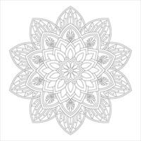 Detailed Oriental Mandala Art for Coloring Books Abstract Line Patterns Perfect for Relaxation and Creativity vector
