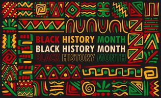 Black History Month hand drawn pattern background vector