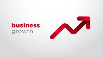 Red arrow up growth success on a white background vector