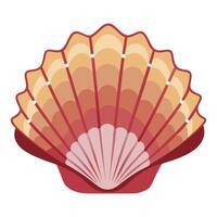 A red and orange shell on a white background vector
