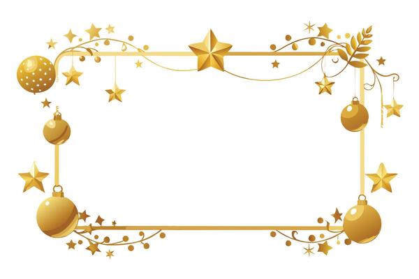 Christmas frame with stars and ornaments