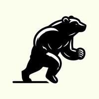 a black bear running on a white background vector