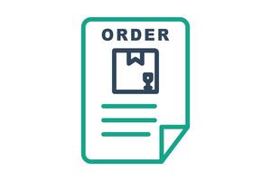 Order icon. line icon style. document with product. icon related to procurement. procurement management elements illustration vector