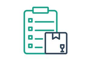 Procurement icon. line icon style. checklist with product. icon related to procurement. procurement management elements illustration vector