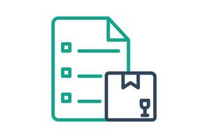 Inventory icon. line icon style. document with product. icon related to procurement. procurement management elements illustration vector