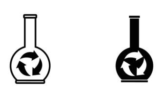 laboratory flask with recycle symbol vector
