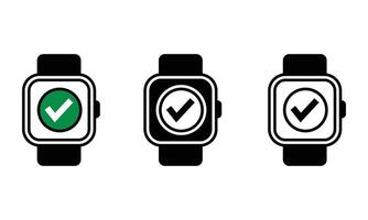 smartwatch with checkmark icon vector