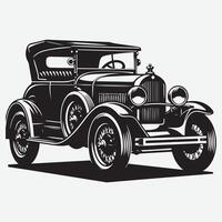 Retro Classic Car Silhouette for Unique Digital Design Applications vector
