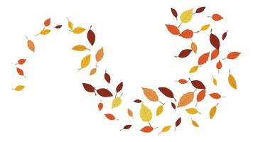 Fall season with leaf swaying in the breeze element isolated decor thanksgiving day vector