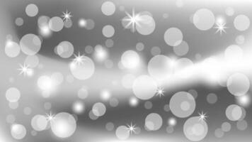 Bokeh light sparkle white dust on grey background. Abstract blur party celebrate backdrop vector