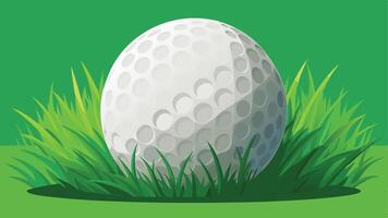 golf ball in grass on green background vector