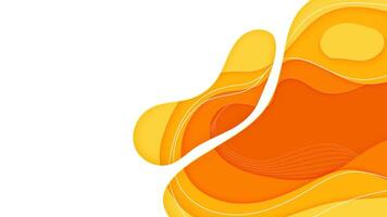 Abstract orange and white color papercut background. vector