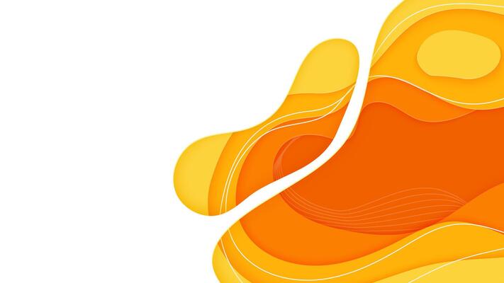 Abstract orange and white color papercut background.
