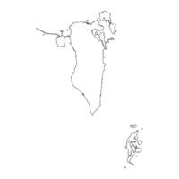 Bahrain blank outline map vector