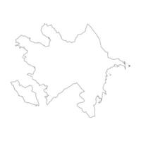 Azerbaijan blank outline map vector