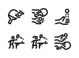 Ping Pong Topspin, Serve, Tossing Ball Line Icons vector