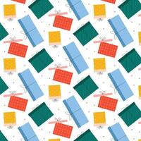 Seamless pattern with gifts in flat style. illustration. Pattern with present. vector