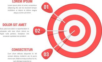 Red target with three arrows vector