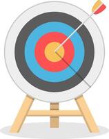 Target with arrow, flat style vector