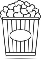 Popcorn line icon on white background vector