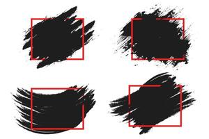 Set of frames in black grunge style vector
