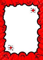 Comic frame background template. Red color concept. Design illustration. vector