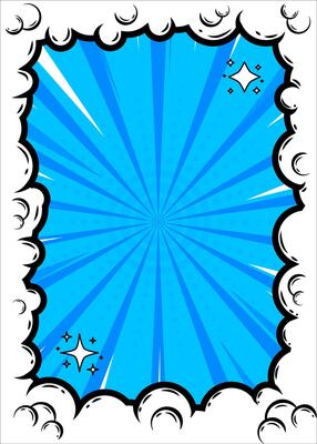 Cute comic background template. Blue color concept. Design illustration.