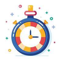 Countdown Timer or Stopwatch Graphics New Year Flat Illustration vector