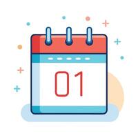 January 1st Highlighted on Calendar for New Year vector