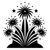 Layered Fireworks Creating Cascading Effect in the Sky vector