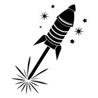 Single Firework Rocket Shooting Upward with Glowing Effect vector