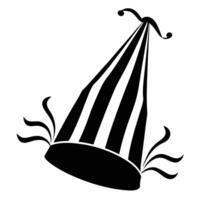 Classic Party Hat with Vertical Stripes and Streamers vector