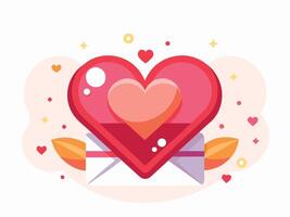 Valentines Day Greeting Card Template with Heart Motif vector
